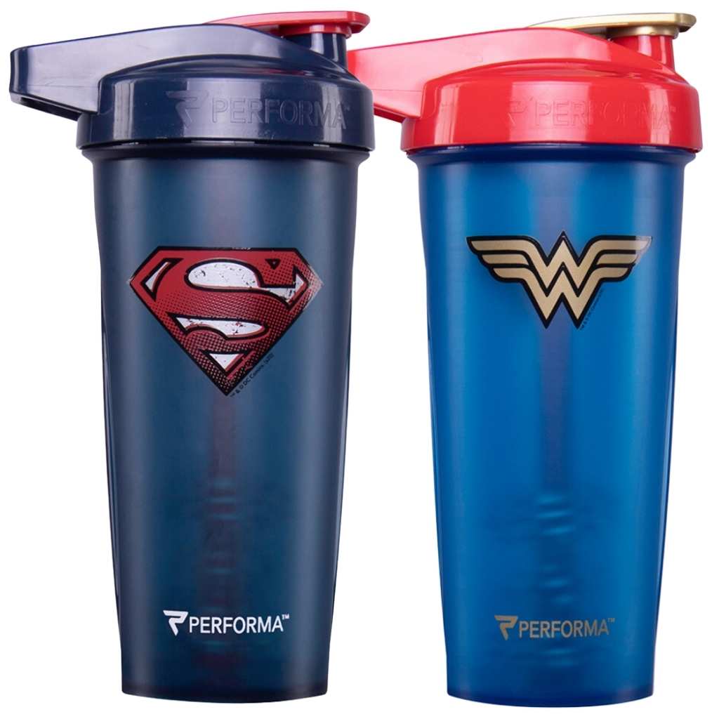 Bundle 2 Pack, ACTIV Shaker Cups, 28oz (800mL), Superman & Wonder Woman, Performa Canada